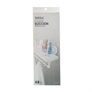 Bathlux Shelf with Hanging Rack features a sleek