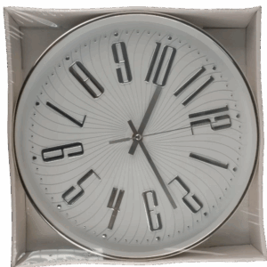 Casey Wall Clock Silver Outer Rim With Silver